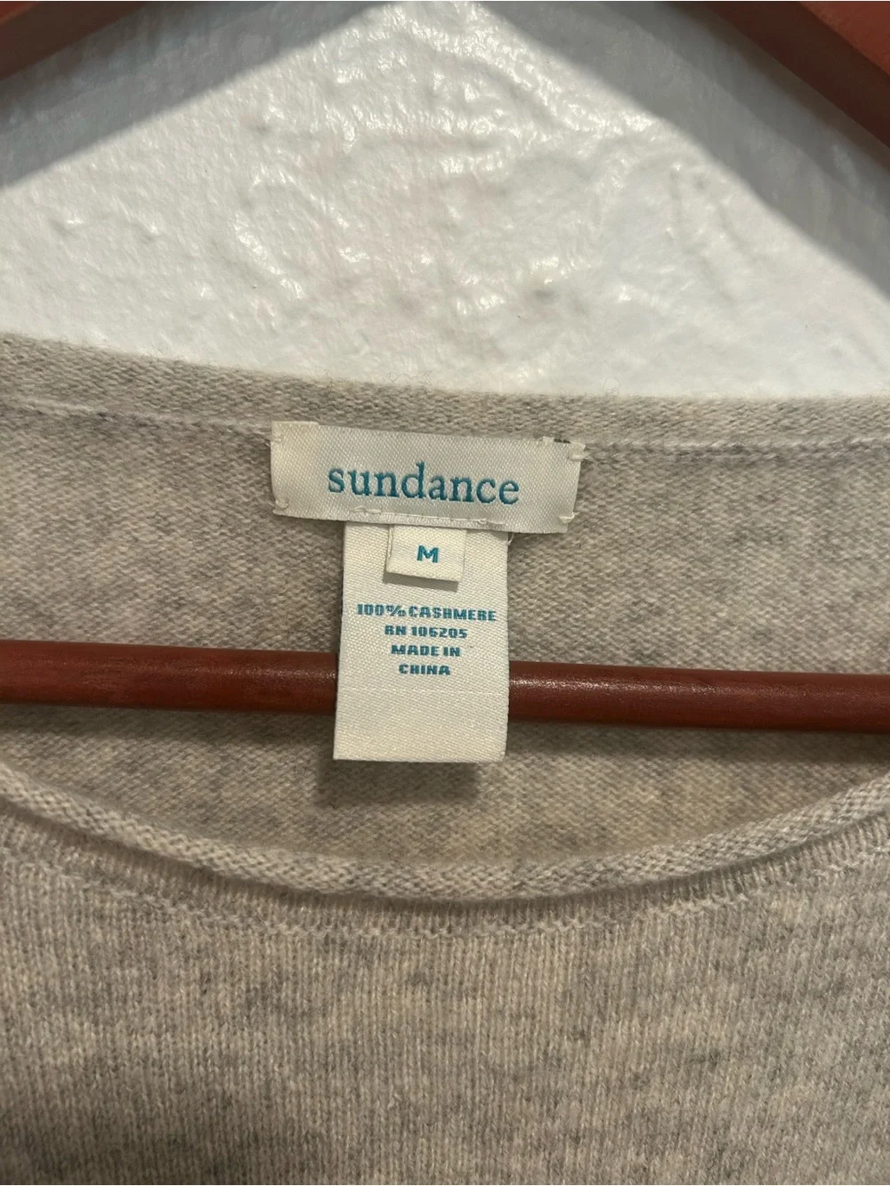 Sundance Light Beige 100% Cashmere Crewneck Sweater